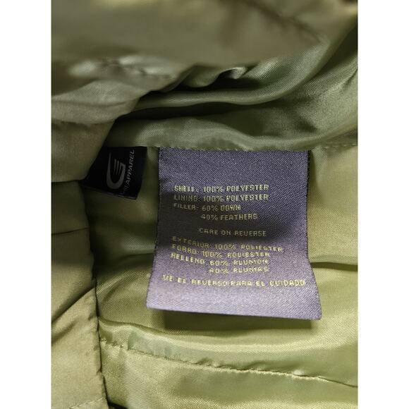 Kenneth Cole Reaction Women’s Down Puffer Vest Green Size Medium Zip Up - Picture 4 of 4